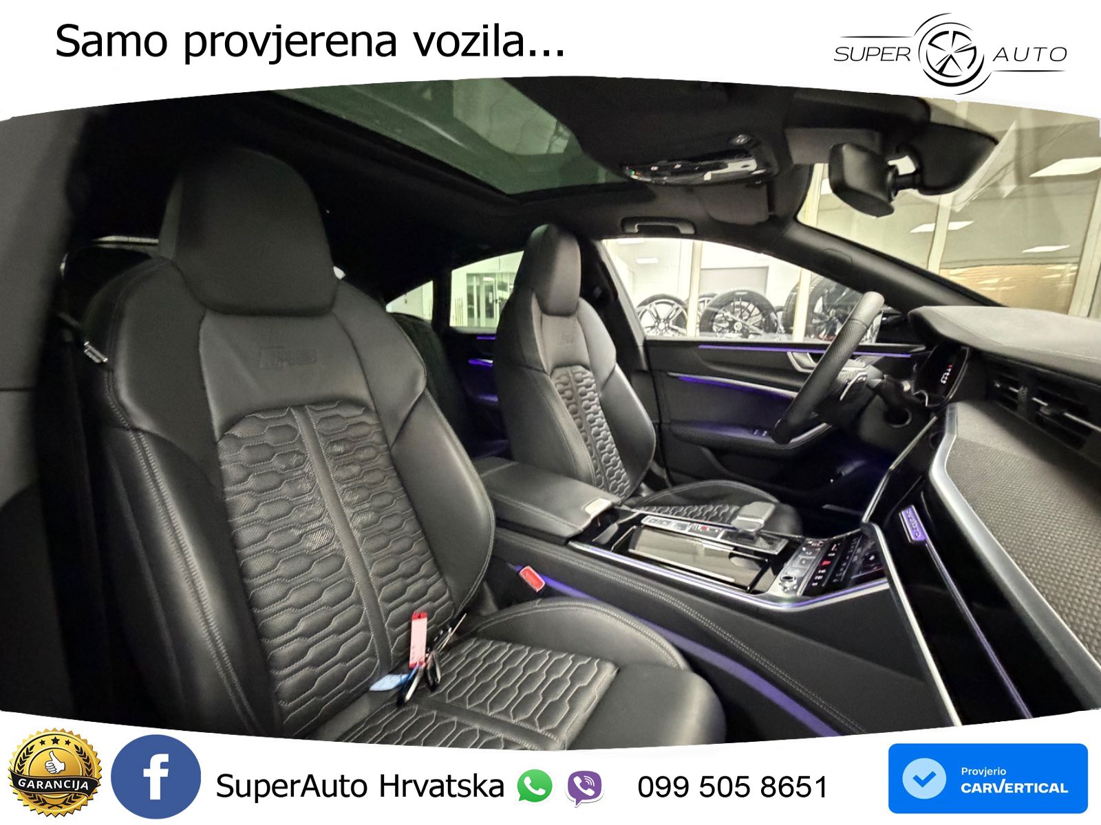 Audi RS7 4.0 TFSI V8 performance (630 KS) quattro tiptronic LED+GR SJED+ACC
