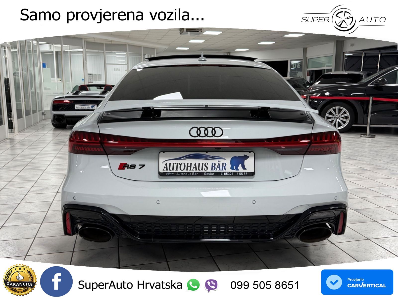 Audi RS7 4.0 TFSI V8 performance (630 KS) quattro tiptronic LED+GR SJED+ACC