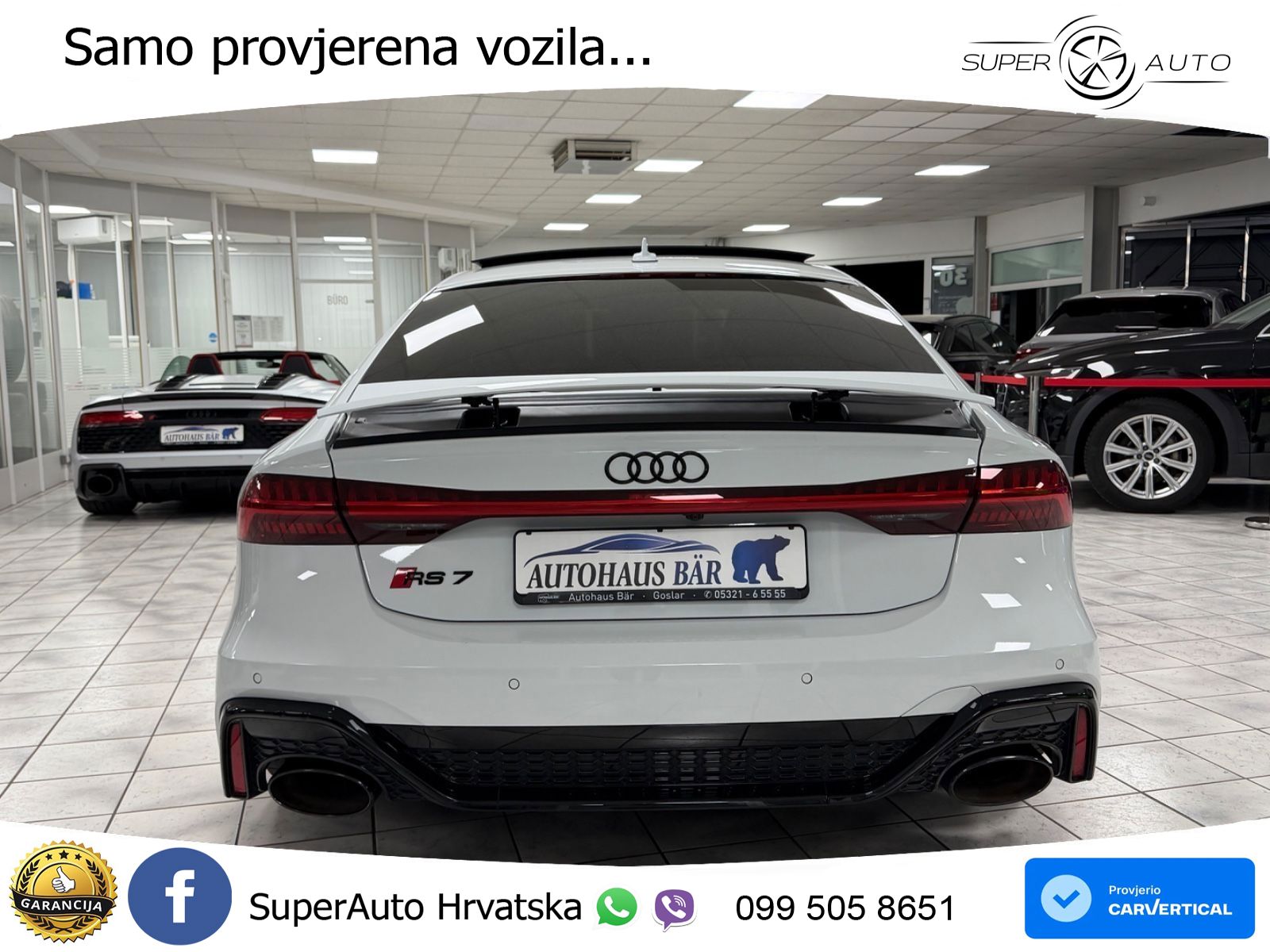 Audi RS7 4.0 TFSI V8 performance (630 KS) quattro tiptronic LED+GR SJED+ACC