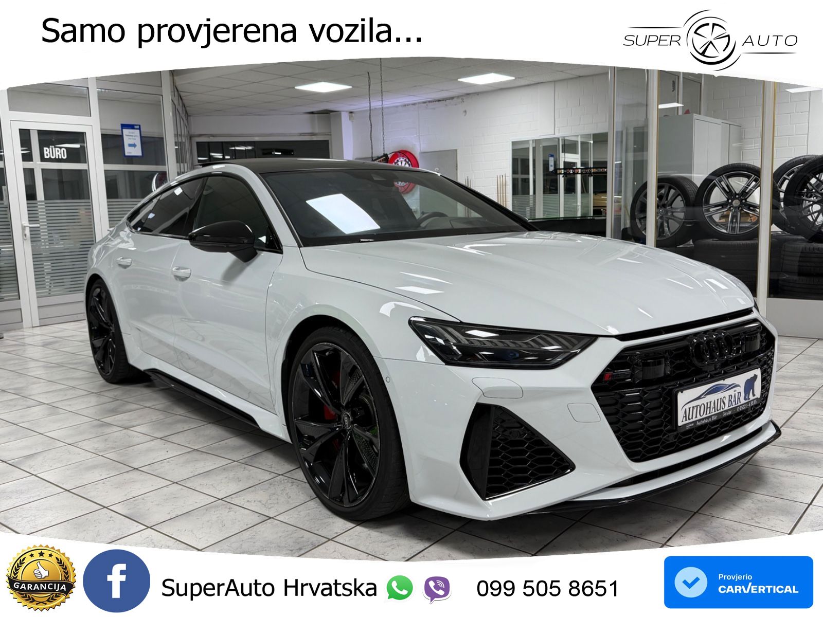 Audi RS7 4.0 TFSI V8 performance (630 KS) quattro tiptronic LED+GR SJED+ACC
