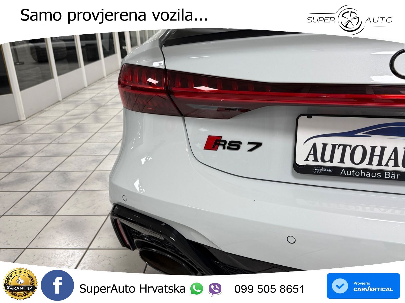 Audi RS7 4.0 TFSI V8 performance (630 KS) quattro tiptronic LED+GR SJED+ACC