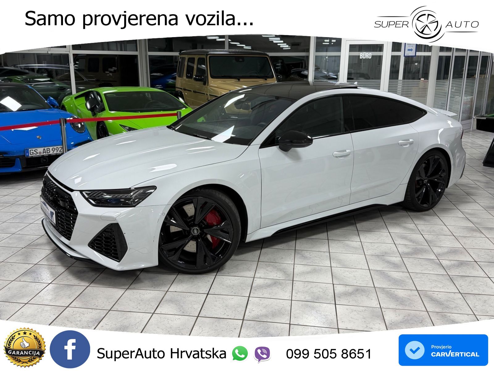 Audi RS7 4.0 TFSI V8 performance (630 KS) quattro tiptronic LED+GR SJED+ACC