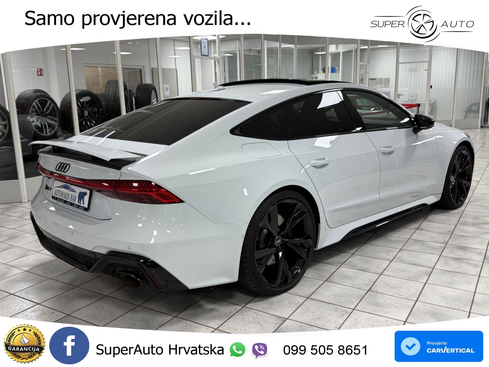 Audi RS7 4.0 TFSI V8 performance (630 KS) quattro tiptronic LED+GR SJED+ACC
