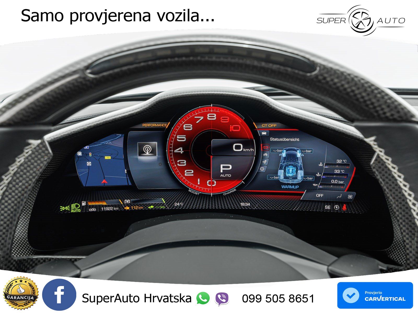 Ferrari 296 GTB 3.0 V6 (830 KS) F1 DCT LED+ACC