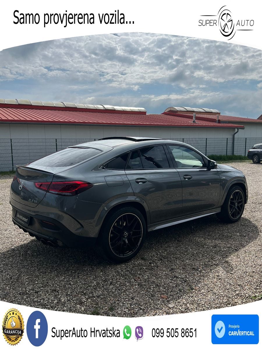 Mercedes AMG GLE Coupe 53 (435 KS) EQ Boost 4MATIC+ AMG SPEEDSHIFT TCT 9G ZRAČNI+ACC+GR SJED+360+PANO