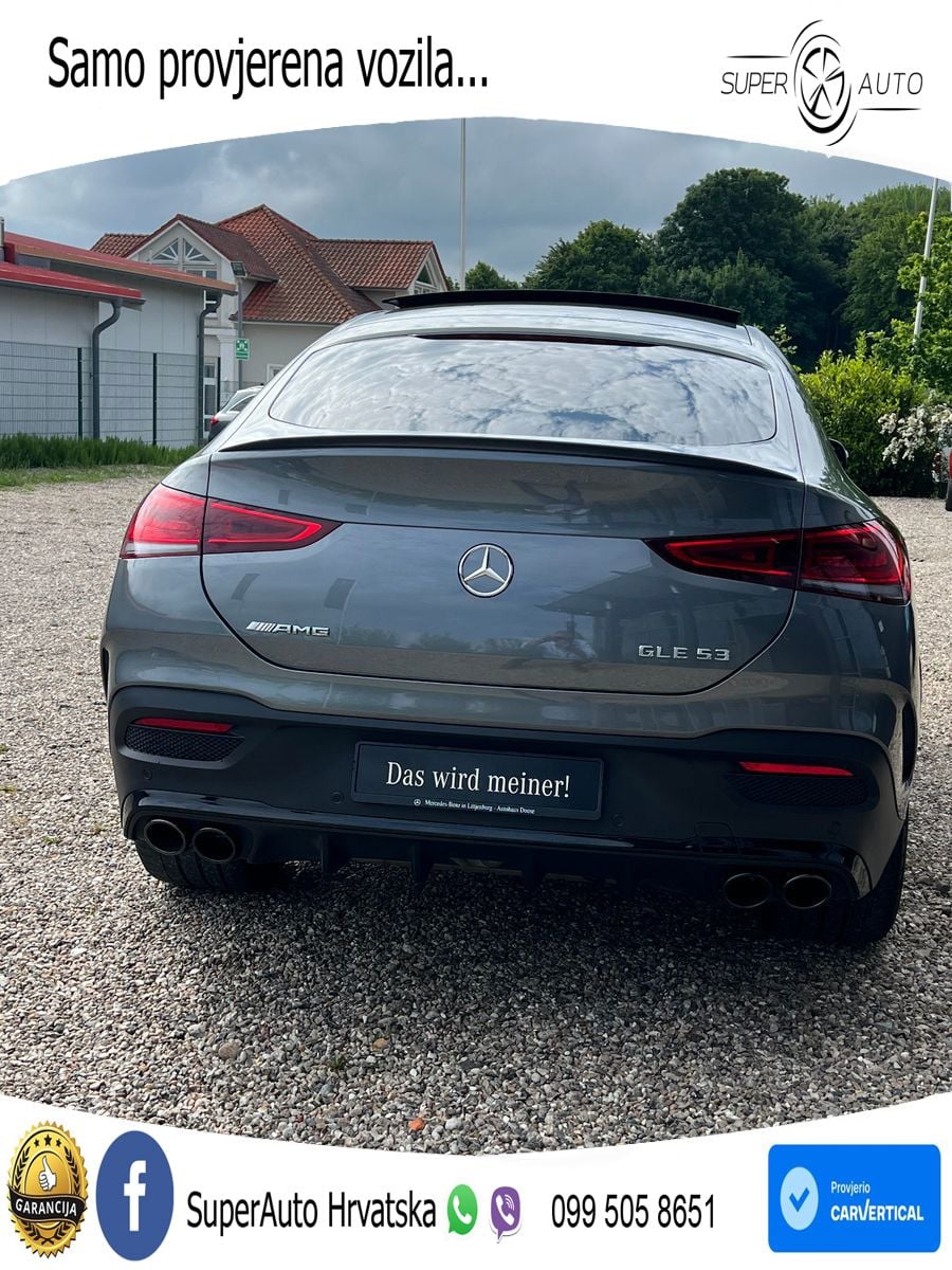 Mercedes AMG GLE Coupe 53 (435 KS) EQ Boost 4MATIC+ AMG SPEEDSHIFT TCT 9G ZRAČNI+ACC+GR SJED+360+PANO