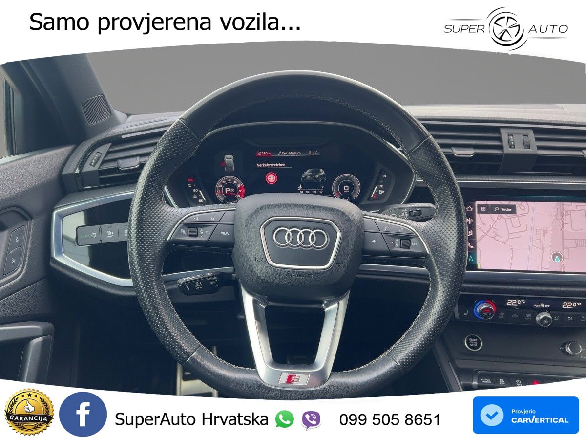 Audi Q3 Sportback 40 TFSI (190 KS) quattro S tronic S line LED+GR SJED+ACC