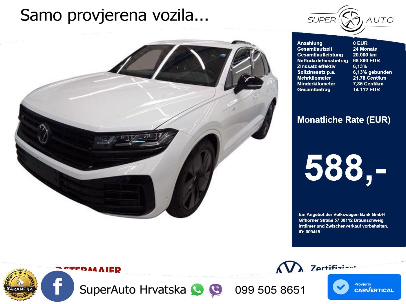 Volkswagen Touareg R 3.0 V6 TFSI (462 KS) 4MOTION Tiptronic ZRAČNI+ACC+4xGR SJED+KAM