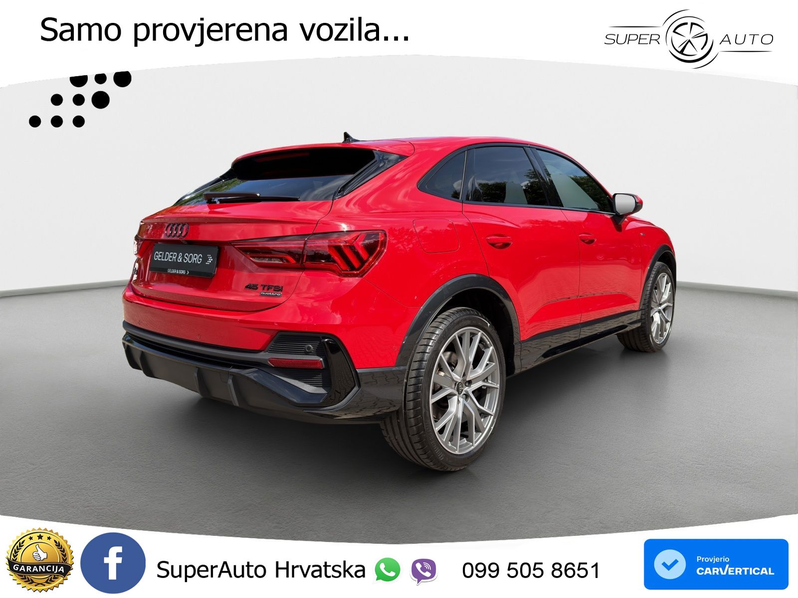 Audi Q3 II Sportback 45 TFSI (245 KS) quattro S tronic S line MATRIX+GR SJED+KAM