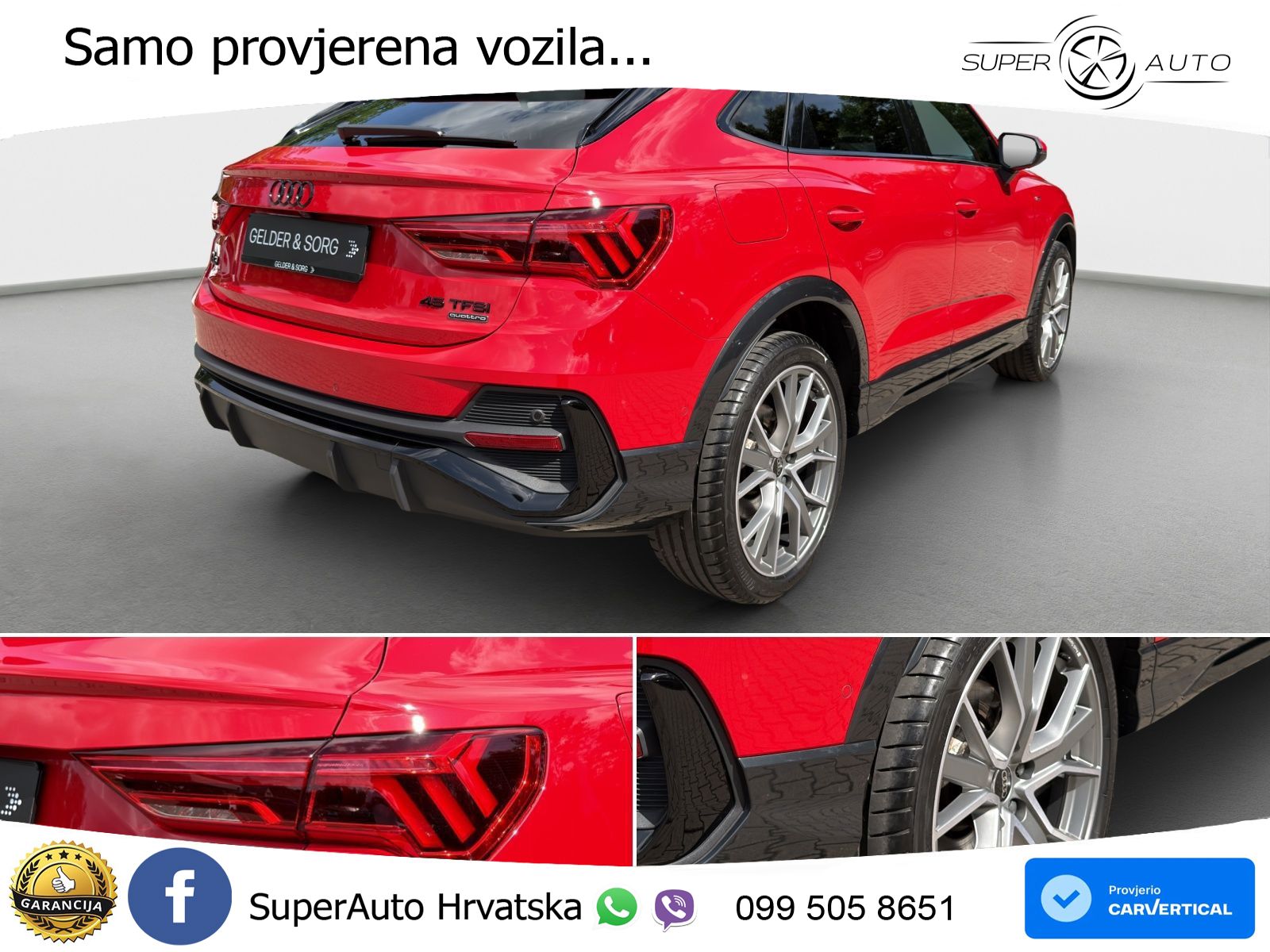 Audi Q3 II Sportback 45 TFSI (245 KS) quattro S tronic S line MATRIX+GR SJED+KAM