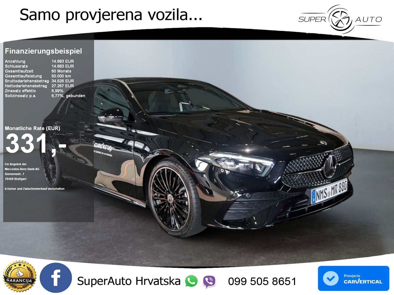 Mercedes-Benz A 220d 8G-DCT AMG ACC+GR SJED+360+PANO