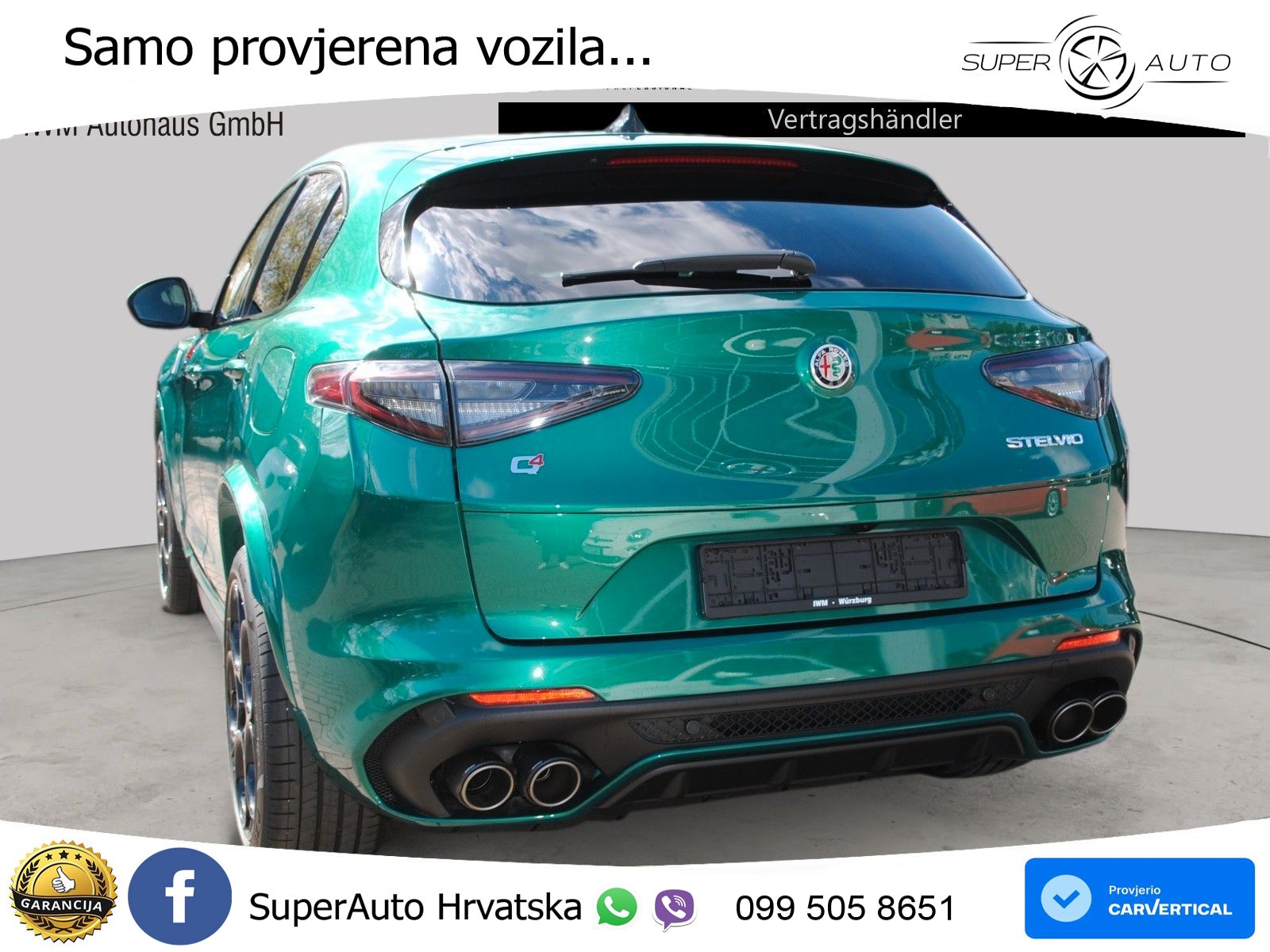 Alfa Romeo Stelvio Quadrifoglio 2.9 V6 Bi-Turbo (520 KS) Q4 Automatic LED+GR SJED+ACC