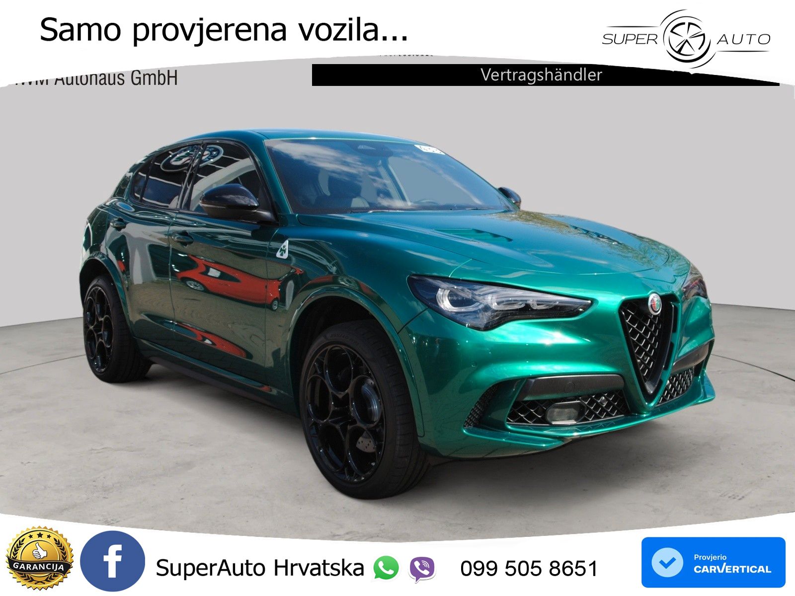 Alfa Romeo Stelvio Quadrifoglio 2.9 V6 Bi-Turbo (520 KS) Q4 Automatic LED+GR SJED+ACC