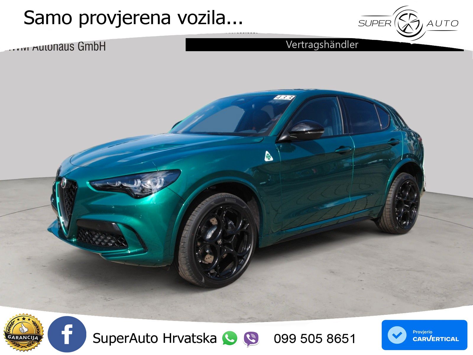 Alfa Romeo Stelvio Quadrifoglio 2.9 V6 Bi-Turbo (520 KS) Q4 Automatic LED+GR SJED+ACC