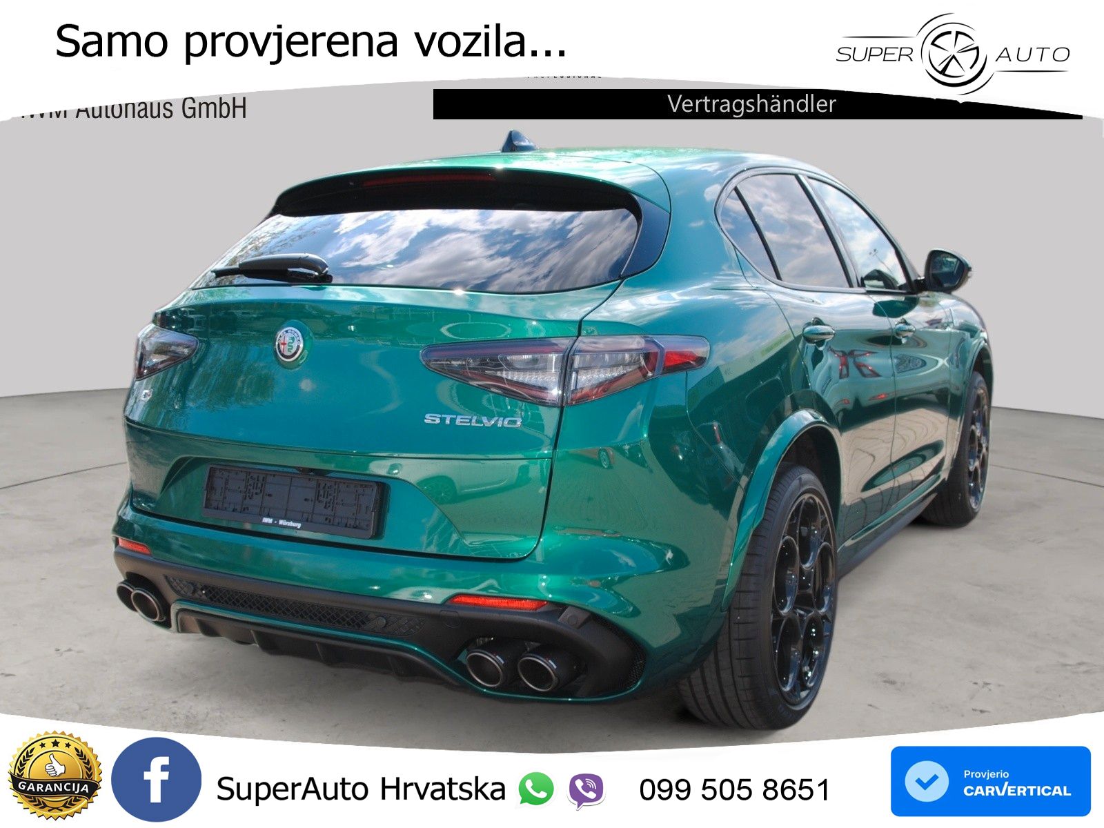 Alfa Romeo Stelvio Quadrifoglio 2.9 V6 Bi-Turbo (520 KS) Q4 Automatic LED+GR SJED+ACC