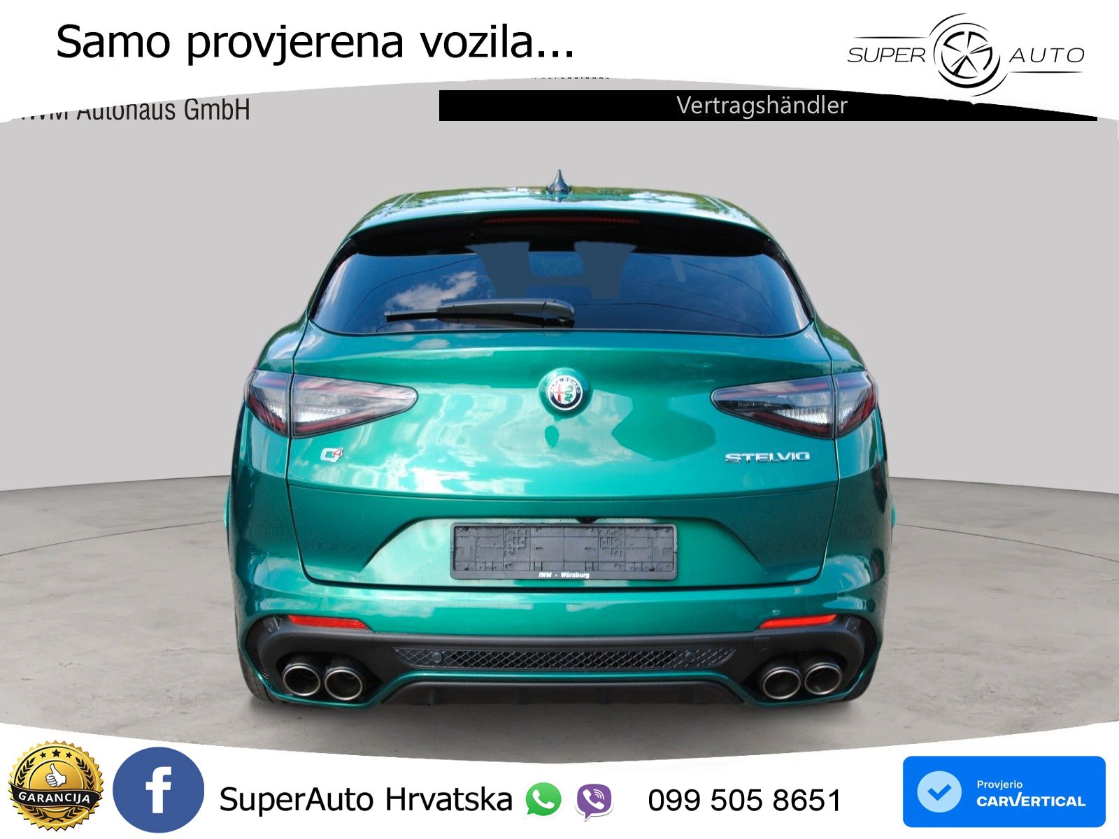 Alfa Romeo Stelvio Quadrifoglio 2.9 V6 Bi-Turbo (520 KS) Q4 Automatic LED+GR SJED+ACC