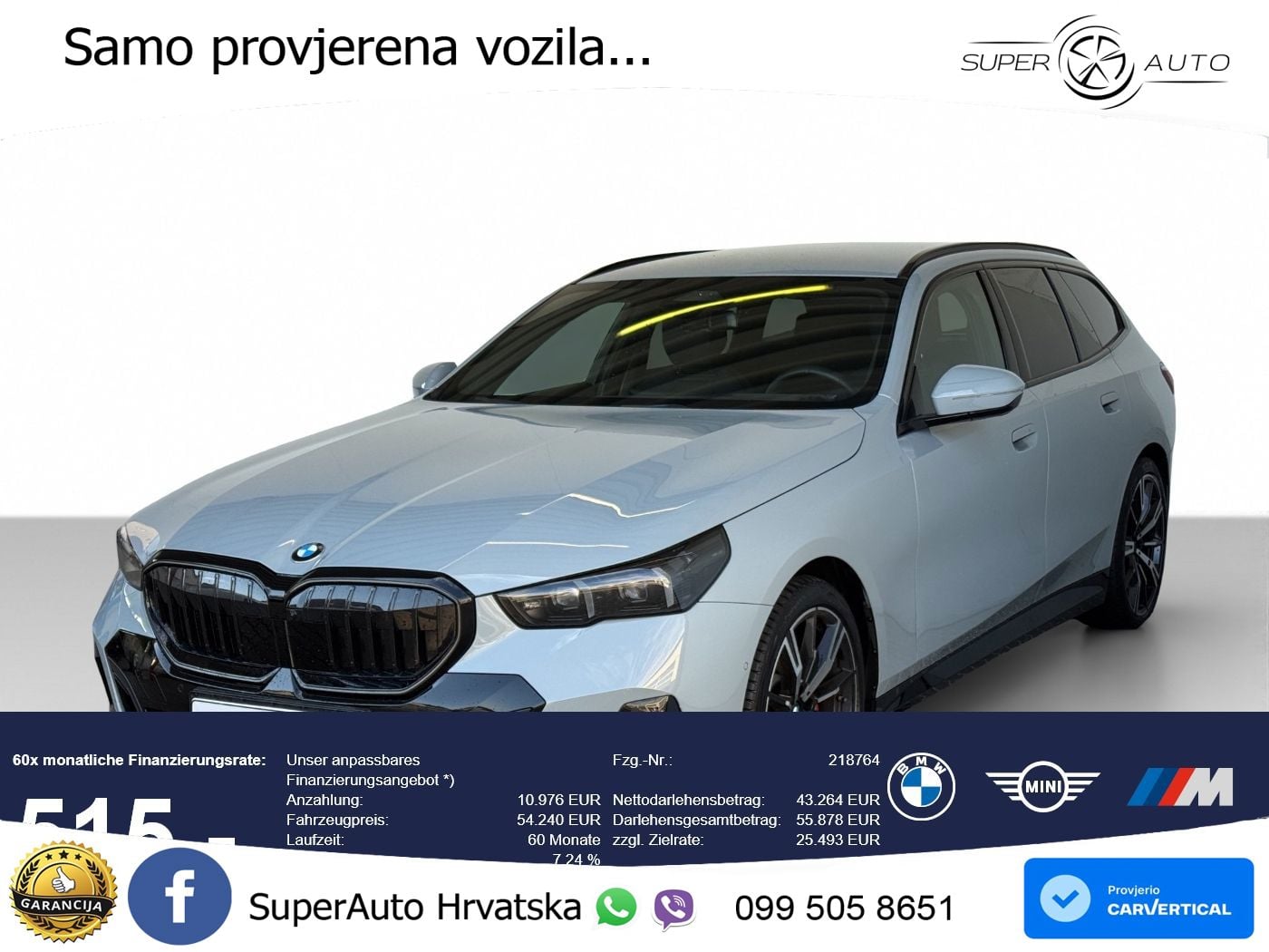 BMW 520d Touring (197 KS) xDrive Steptronic M Sport LED+GR SJED+ACC