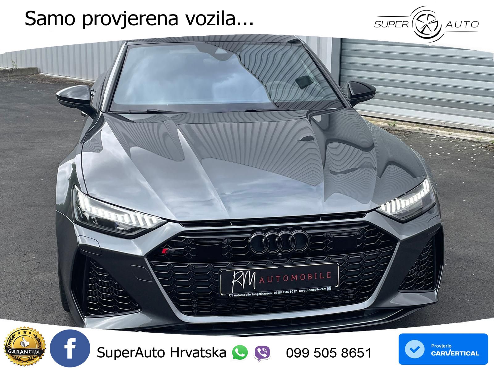 Audi RS7 4.0 TFSI V8 performance (630 KS) quattro tiptronic LED+GR SJED+ACC