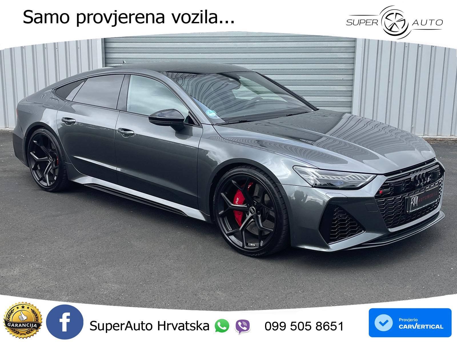 Audi RS7 4.0 TFSI V8 performance (630 KS) quattro tiptronic LED+GR SJED+ACC