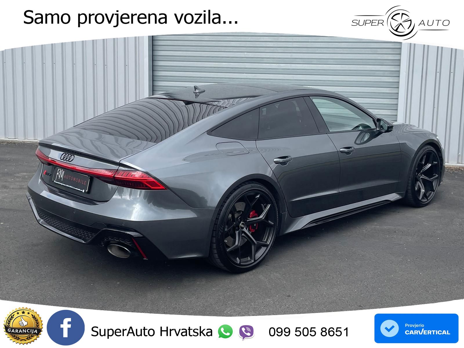 Audi RS7 4.0 TFSI V8 performance (630 KS) quattro tiptronic LED+GR SJED+ACC