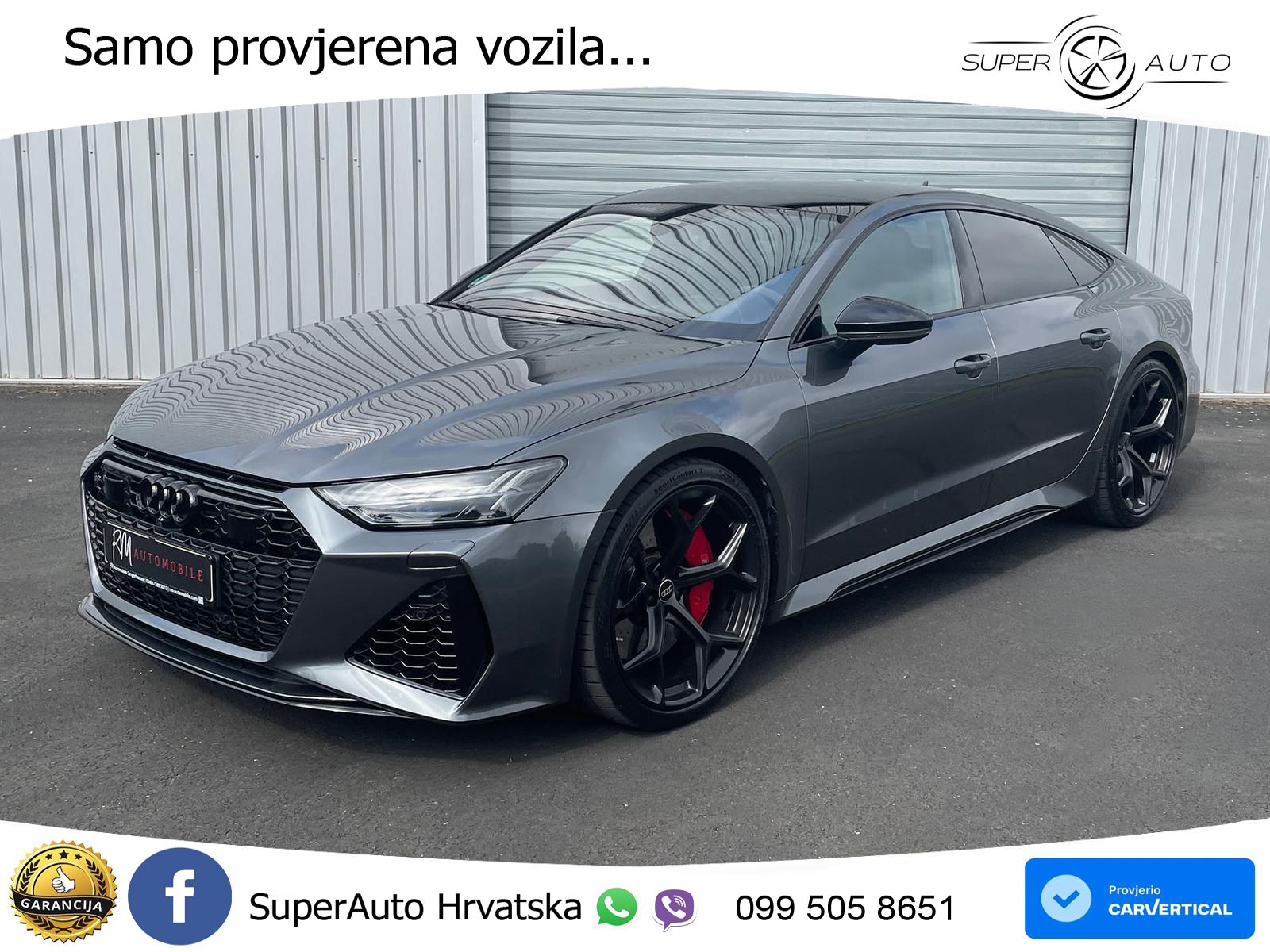 Audi RS7 4.0 TFSI V8 performance (630 KS) quattro tiptronic LED+GR SJED+ACC