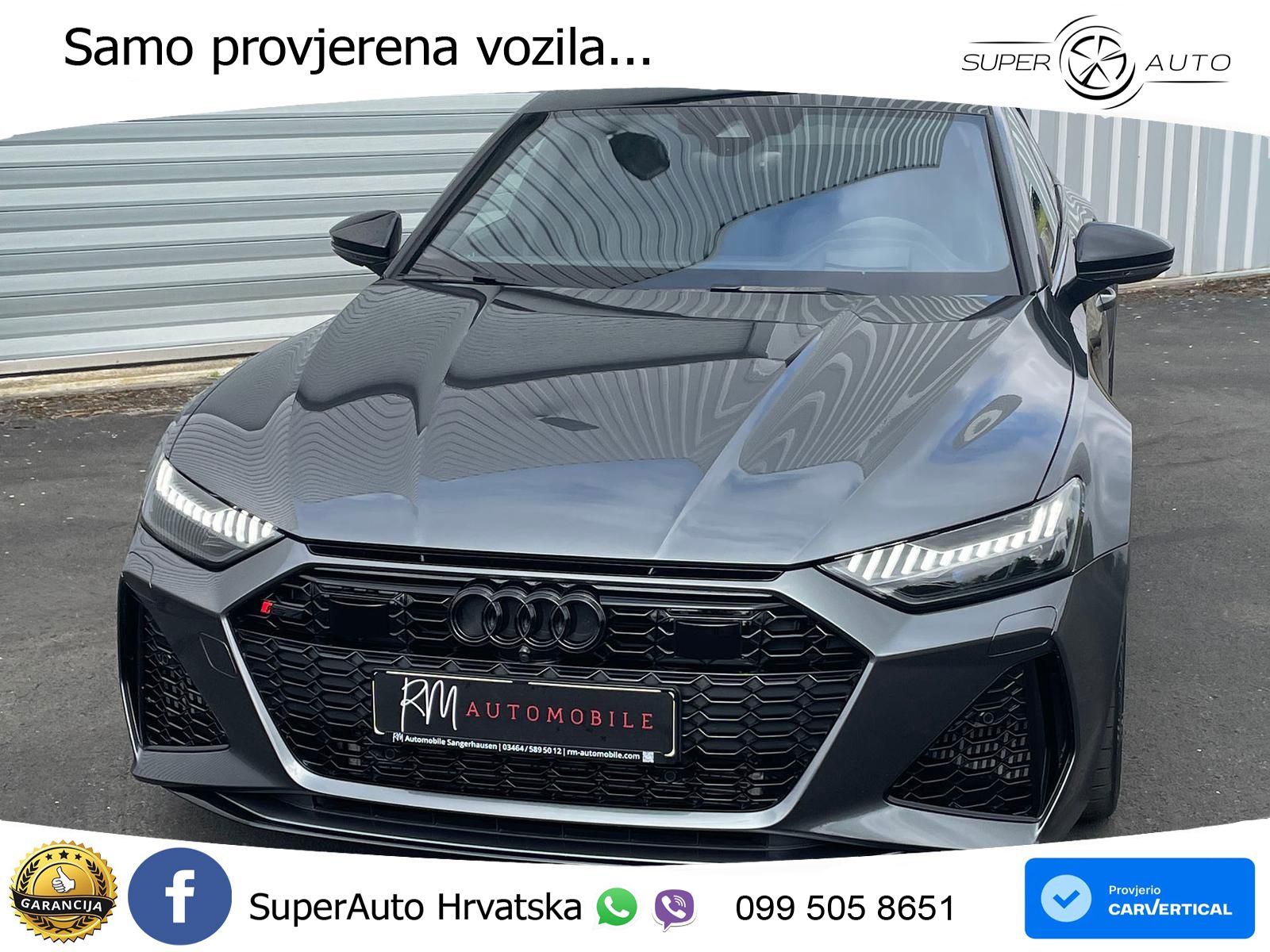 Audi RS7 4.0 TFSI V8 performance (630 KS) quattro tiptronic LED+GR SJED+ACC