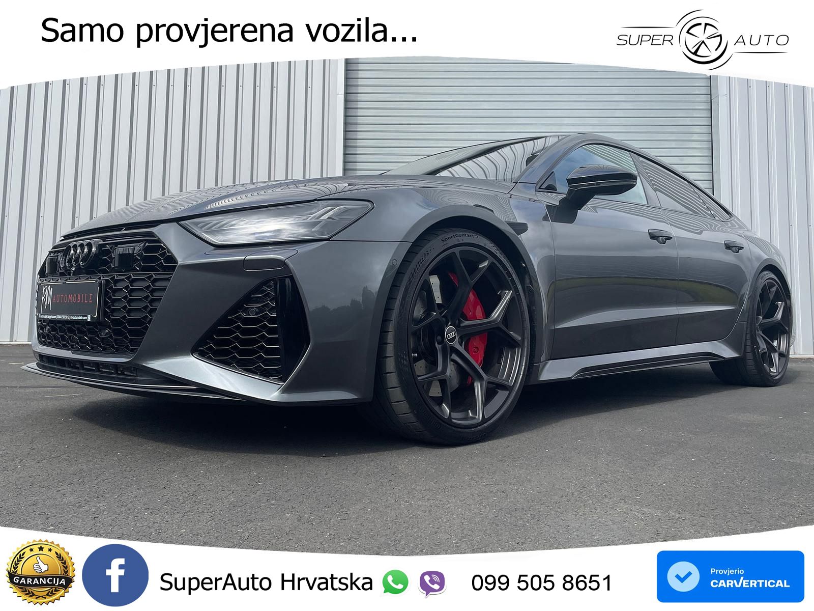 Audi RS7 4.0 TFSI V8 performance (630 KS) quattro tiptronic LED+GR SJED+ACC
