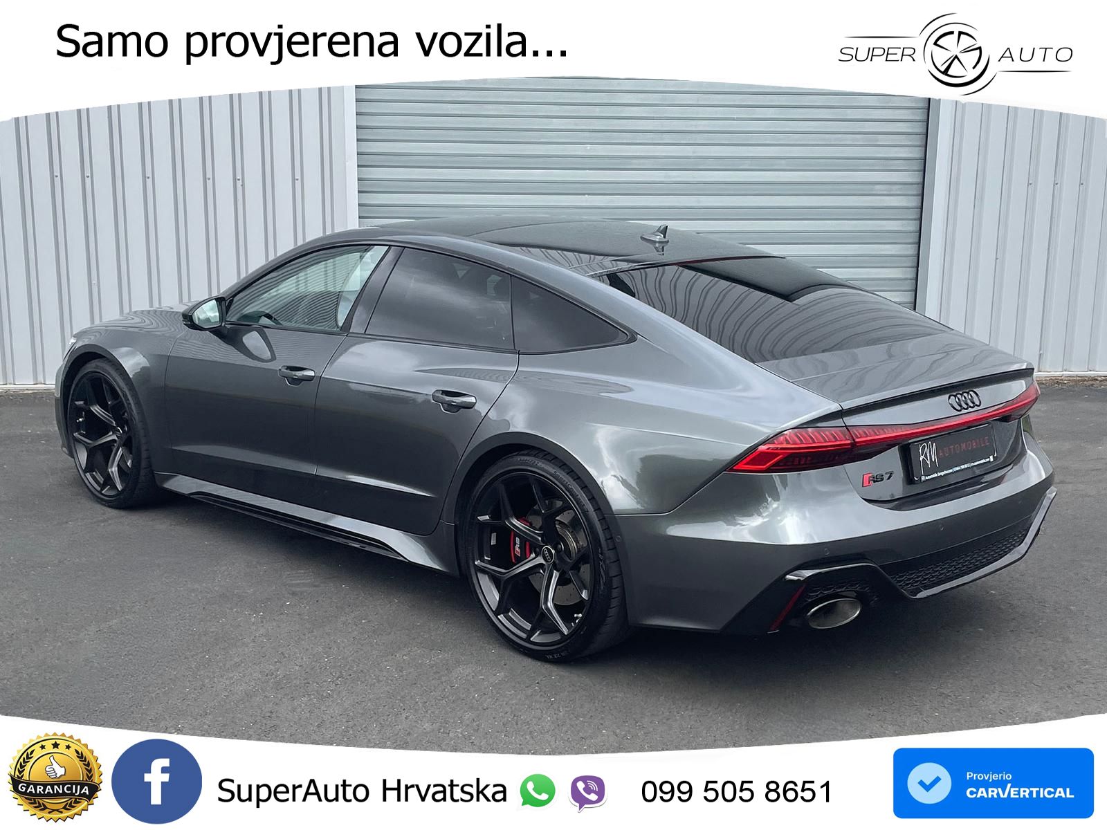 Audi RS7 4.0 TFSI V8 performance (630 KS) quattro tiptronic LED+GR SJED+ACC