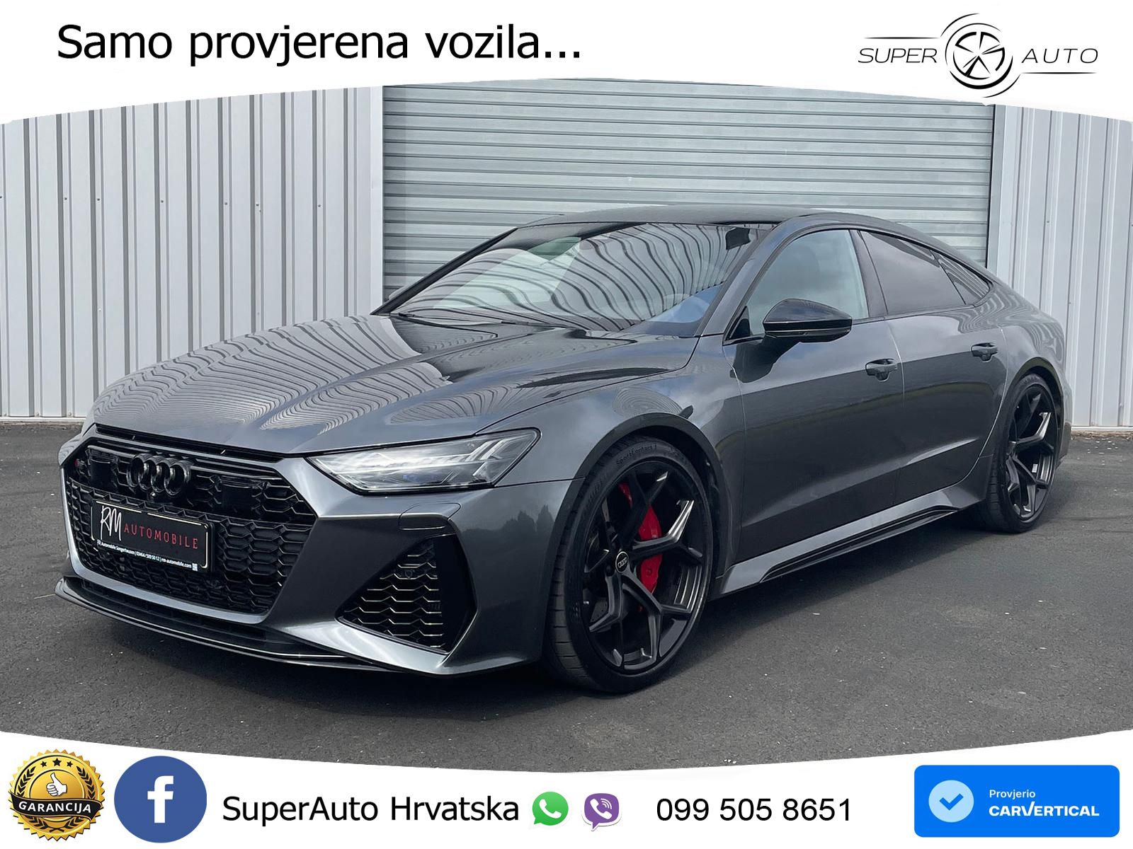 Audi RS7 4.0 TFSI V8 performance (630 KS) quattro tiptronic LED+GR SJED+ACC