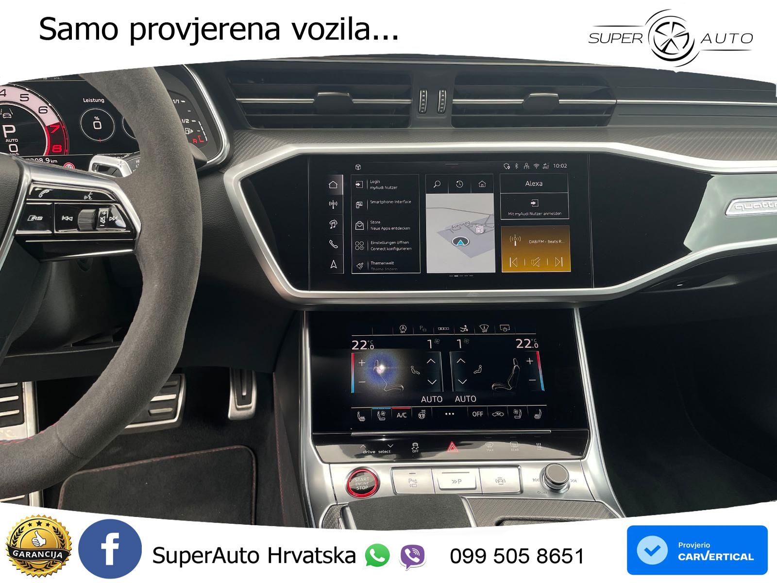 Audi RS7 4.0 TFSI V8 performance (630 KS) quattro tiptronic LED+GR SJED+ACC