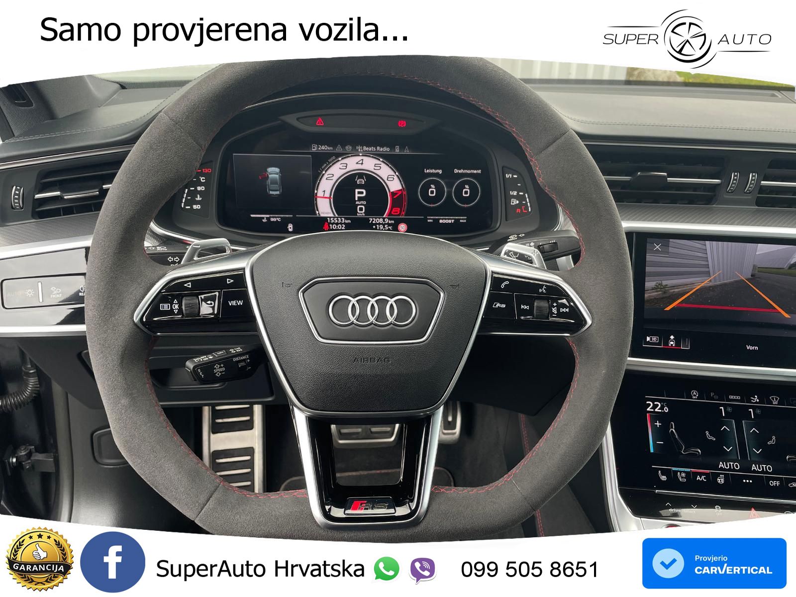 Audi RS7 4.0 TFSI V8 performance (630 KS) quattro tiptronic LED+GR SJED+ACC