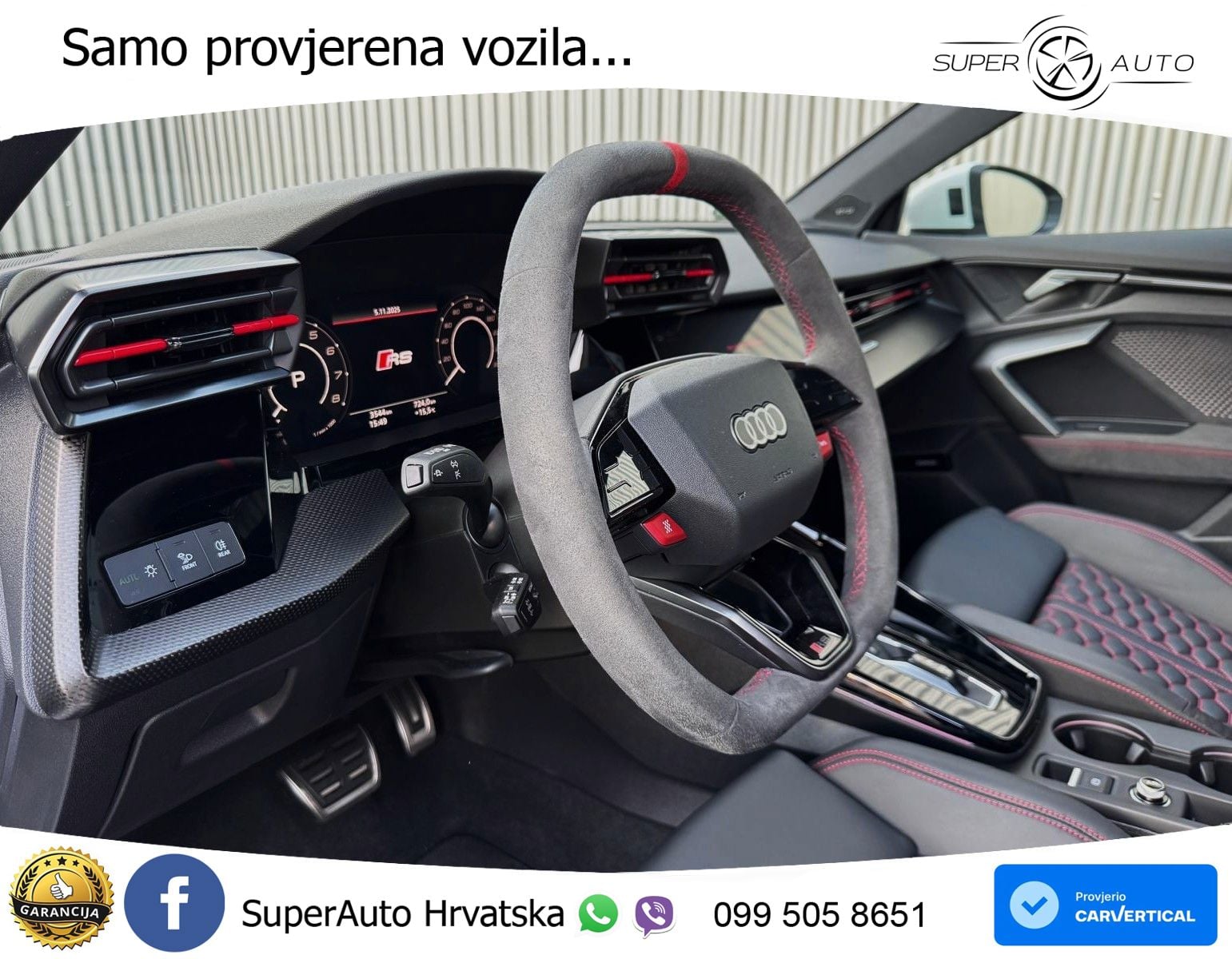 Audi RS3 Sedan 2.5 TFSI (400 KS) quattro S tronic ZRAČNI+ACC+GR SJED+KAM+PANO