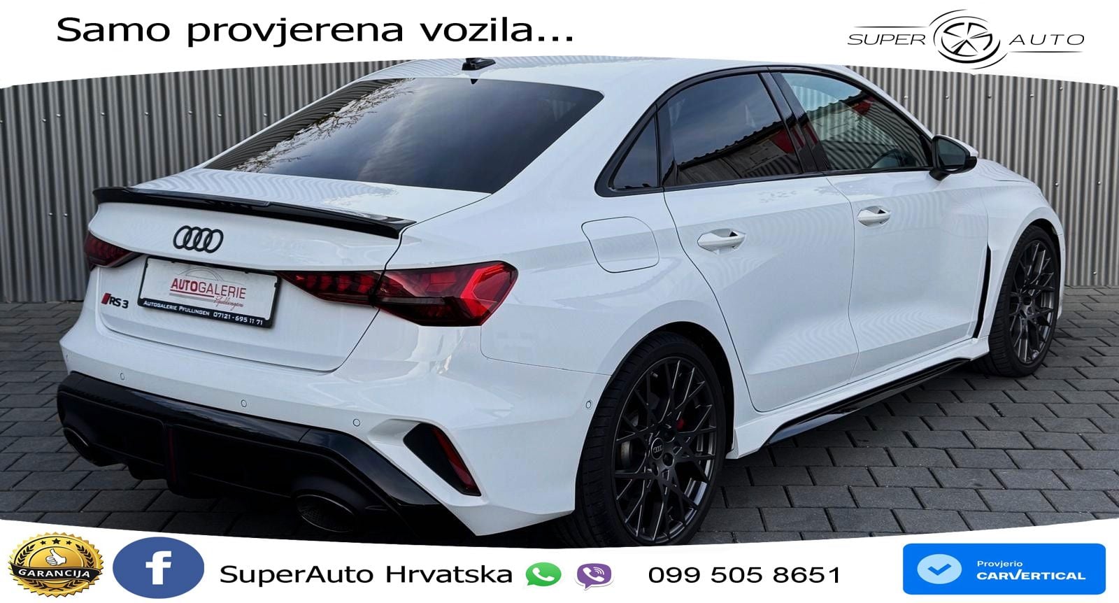 Audi RS3 Sedan 2.5 TFSI (400 KS) quattro S tronic ZRAČNI+ACC+GR SJED+KAM+PANO