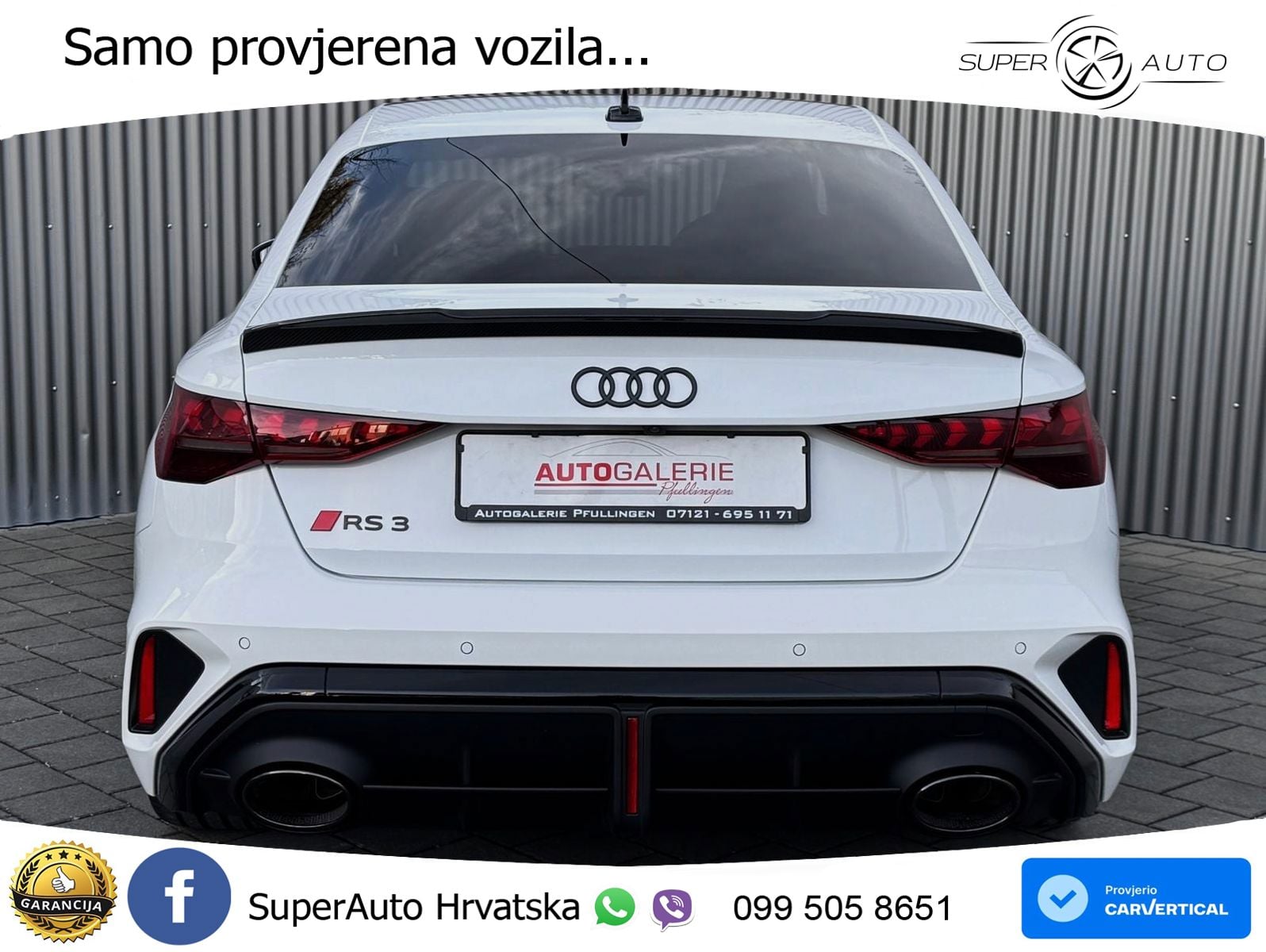 Audi RS3 Sedan 2.5 TFSI (400 KS) quattro S tronic ZRAČNI+ACC+GR SJED+KAM+PANO
