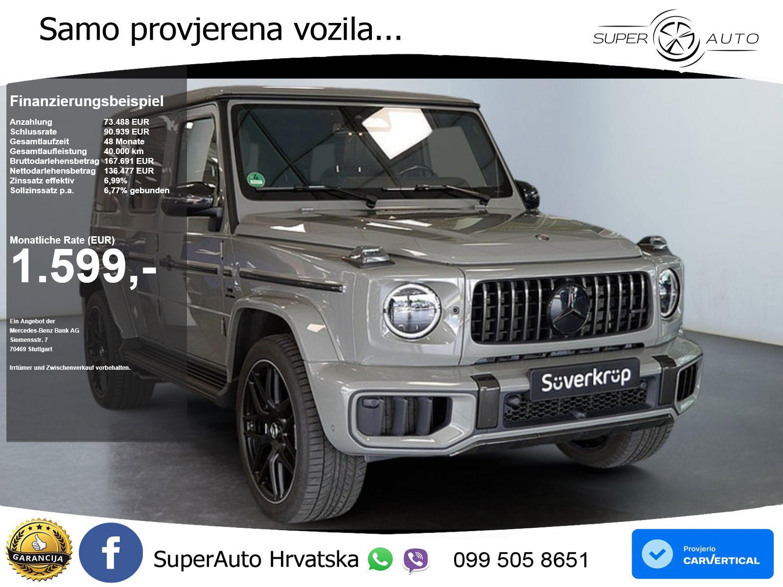 Mercedes AMG G 63 Long V8 (585 KS) 4MATIC 9G-TRONIC AMG SPEEDSHIFT TCT LED+ACC