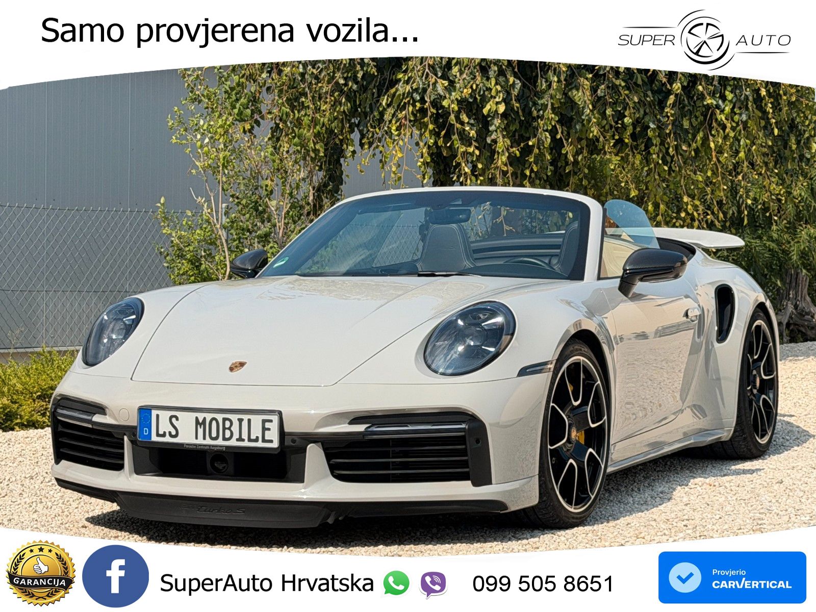 Porsche 911 Turbo S Cabriolet 3.8 (650 KS) PDK ZRAČNI+ACC+GR SJED+KAM