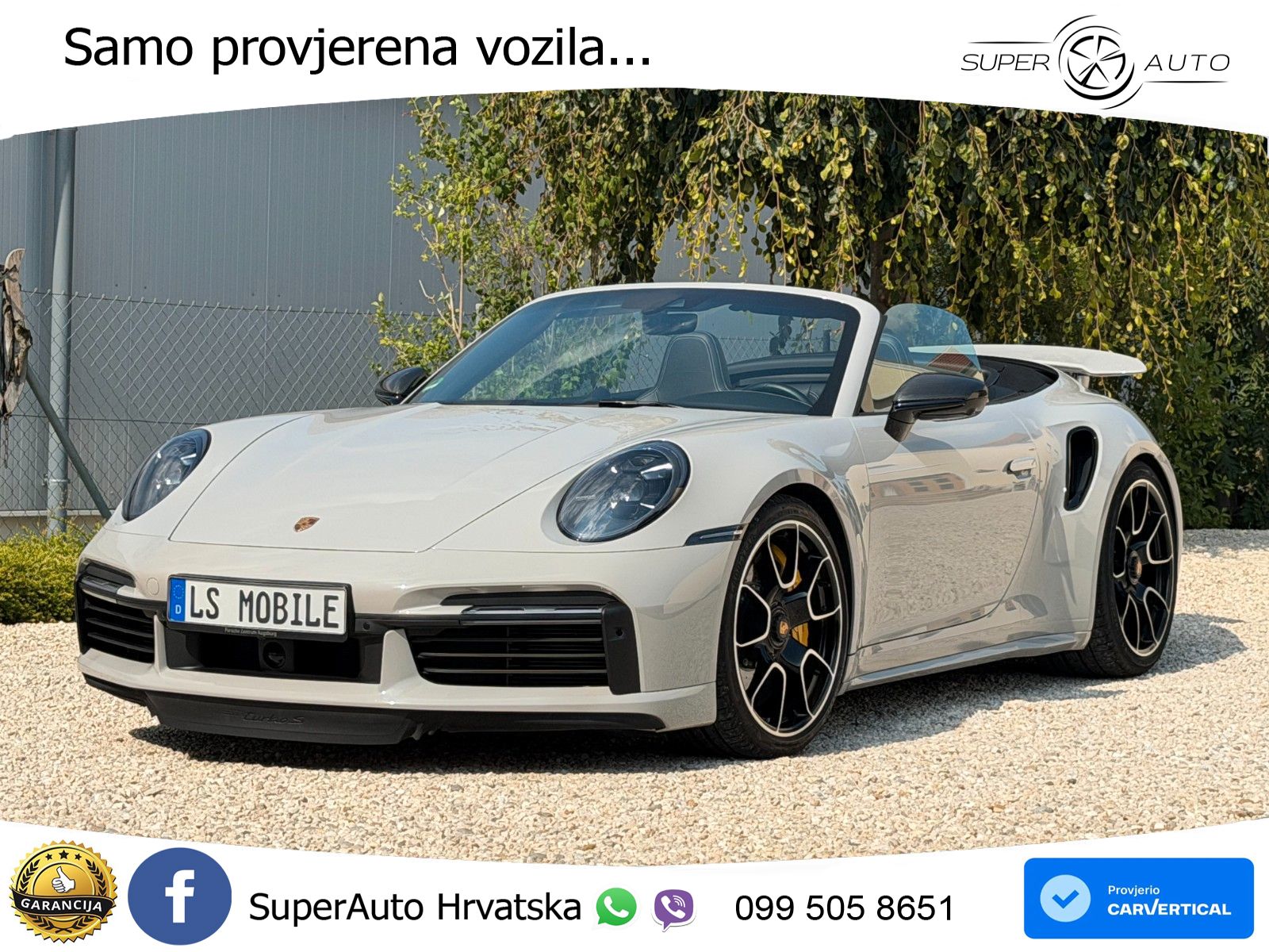 Porsche 911 Turbo S Cabriolet 3.8 (650 KS) PDK ZRAČNI+ACC+GR SJED+KAM
