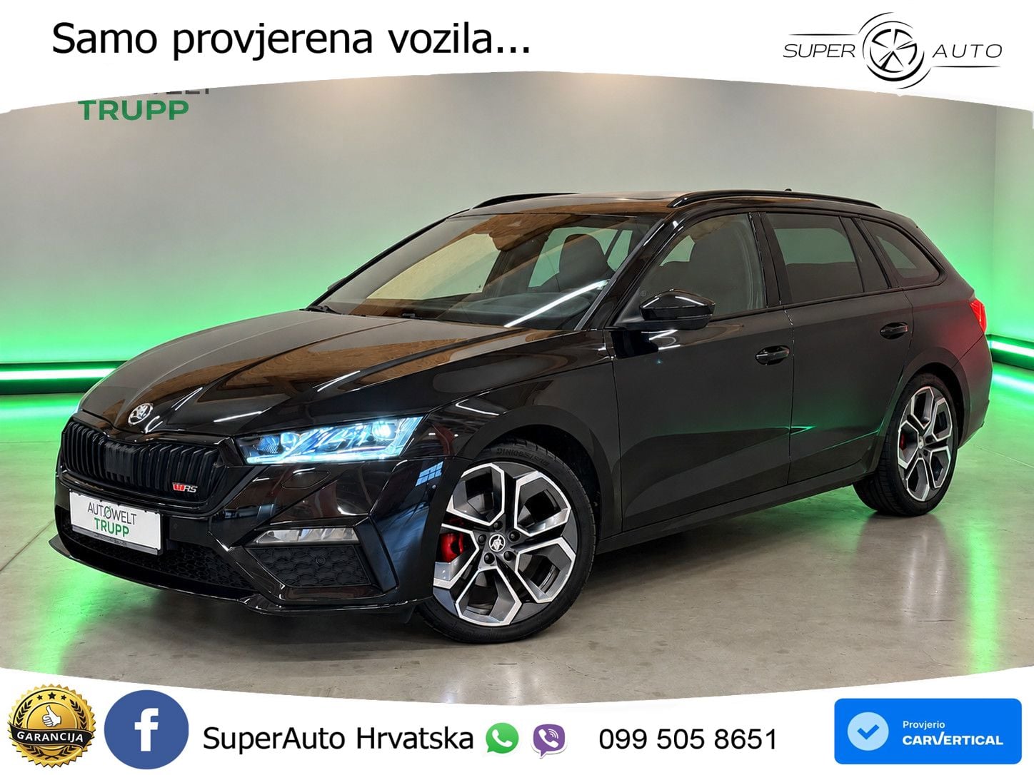 Škoda Octavia Combi RS 2.0 TDI (200 KS) DSG LED+GR SJED+ACC