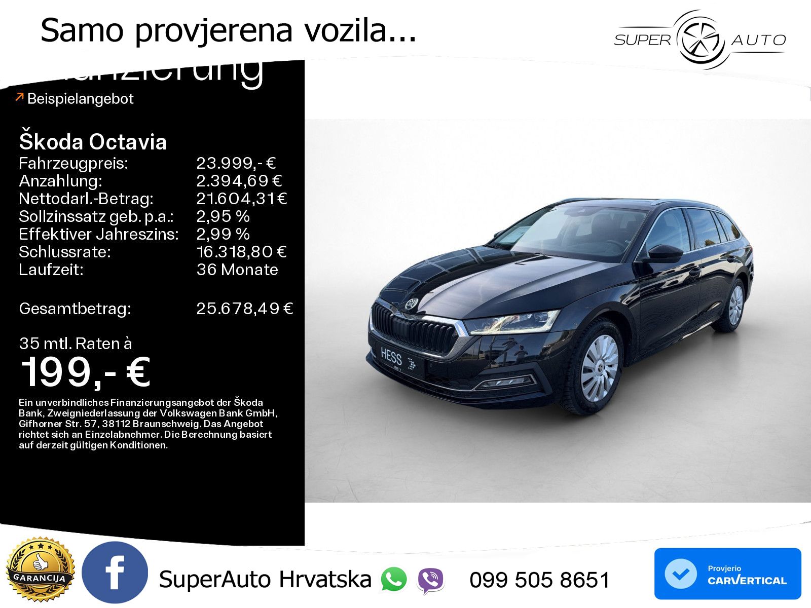 Škoda Octavia Combi 2.0 TDI (150 KS) DSG LED+GR SJED+ACC