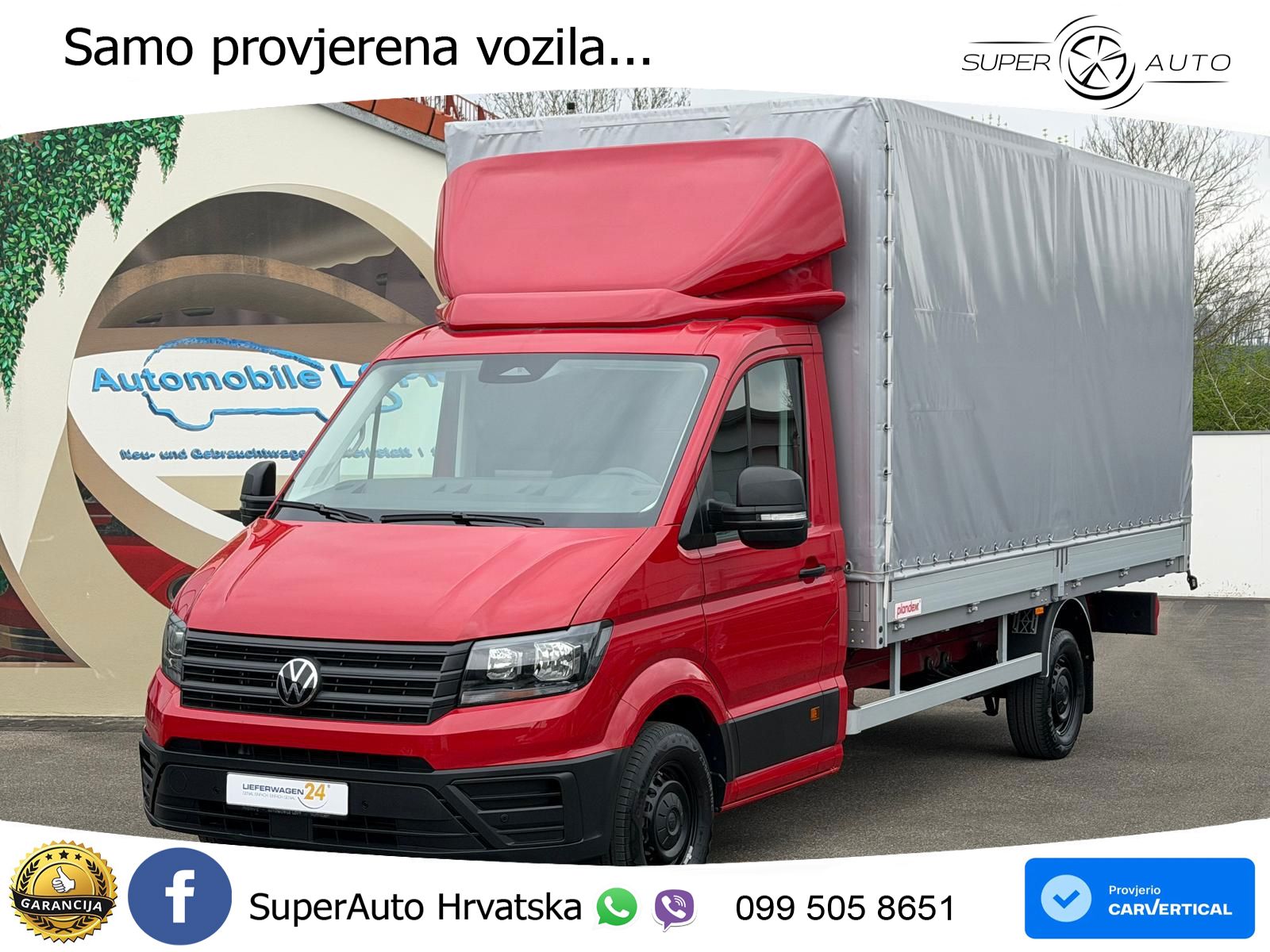 Volkswagen Crafter 35 Pritsche LR LANG PLANE + SPRIEGEL 177 KS