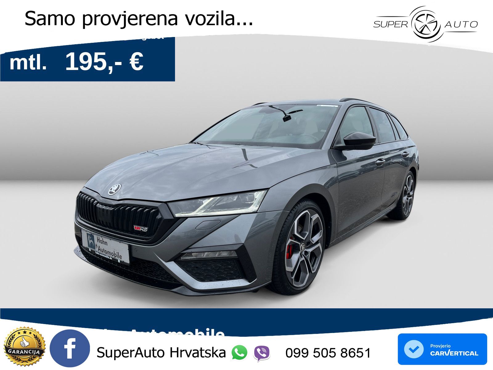 Škoda Octavia Combi RS 2.0 TDI (200 KS) DSG LED+GR SJED+ACC