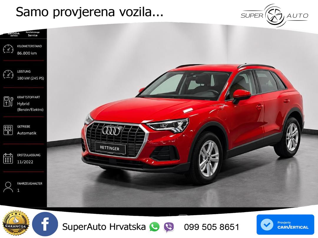 Audi Q3 45 TFSIe (245 KS) S tronic LED+GR SJED+ACC