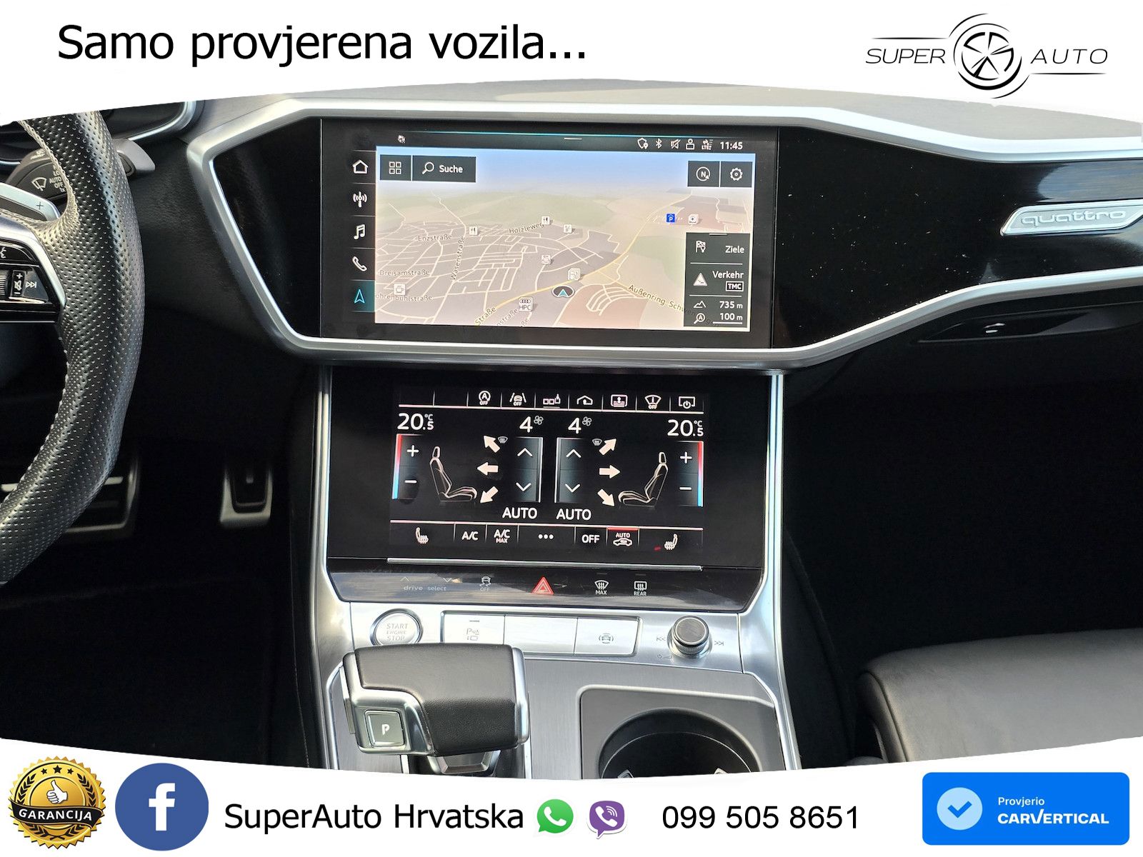 Audi A6 55 TFSI V6 (340 KS) quattro S tronic ZRAČNI+ACC+4xGR SJED+KAM