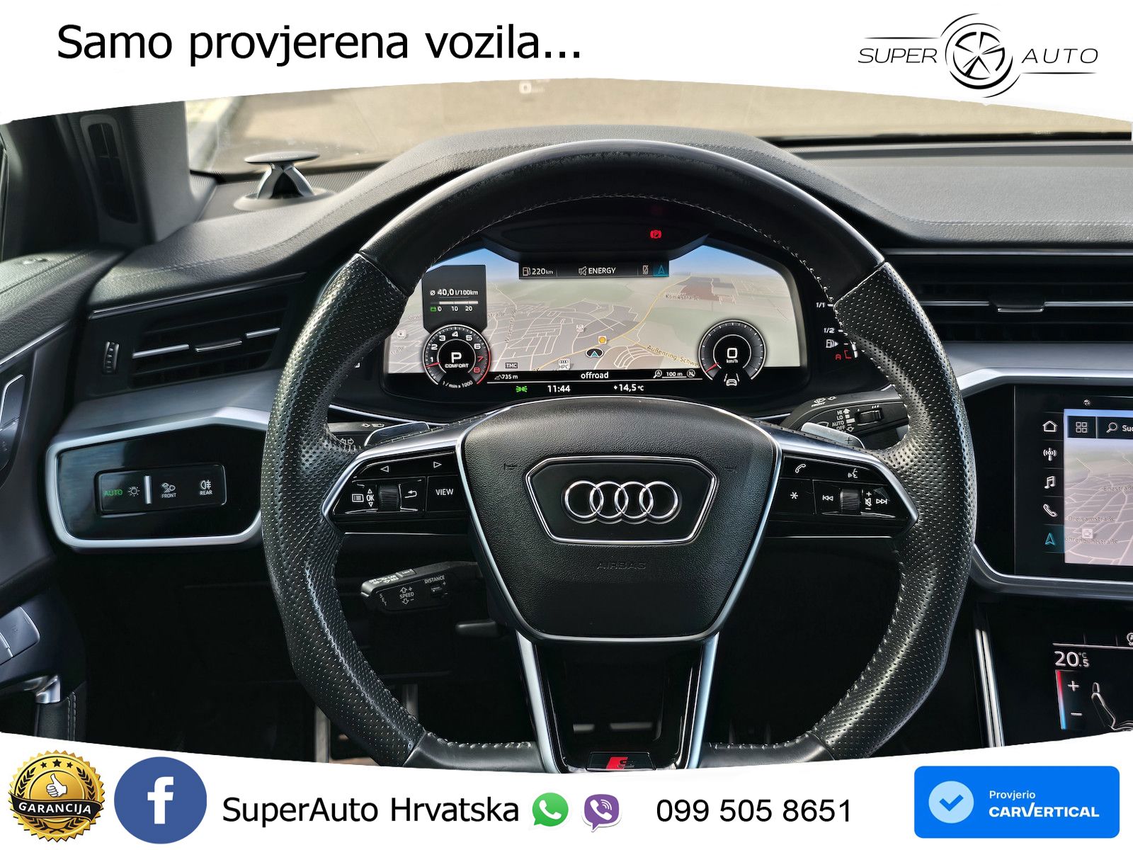 Audi A6 55 TFSI V6 (340 KS) quattro S tronic ZRAČNI+ACC+4xGR SJED+KAM