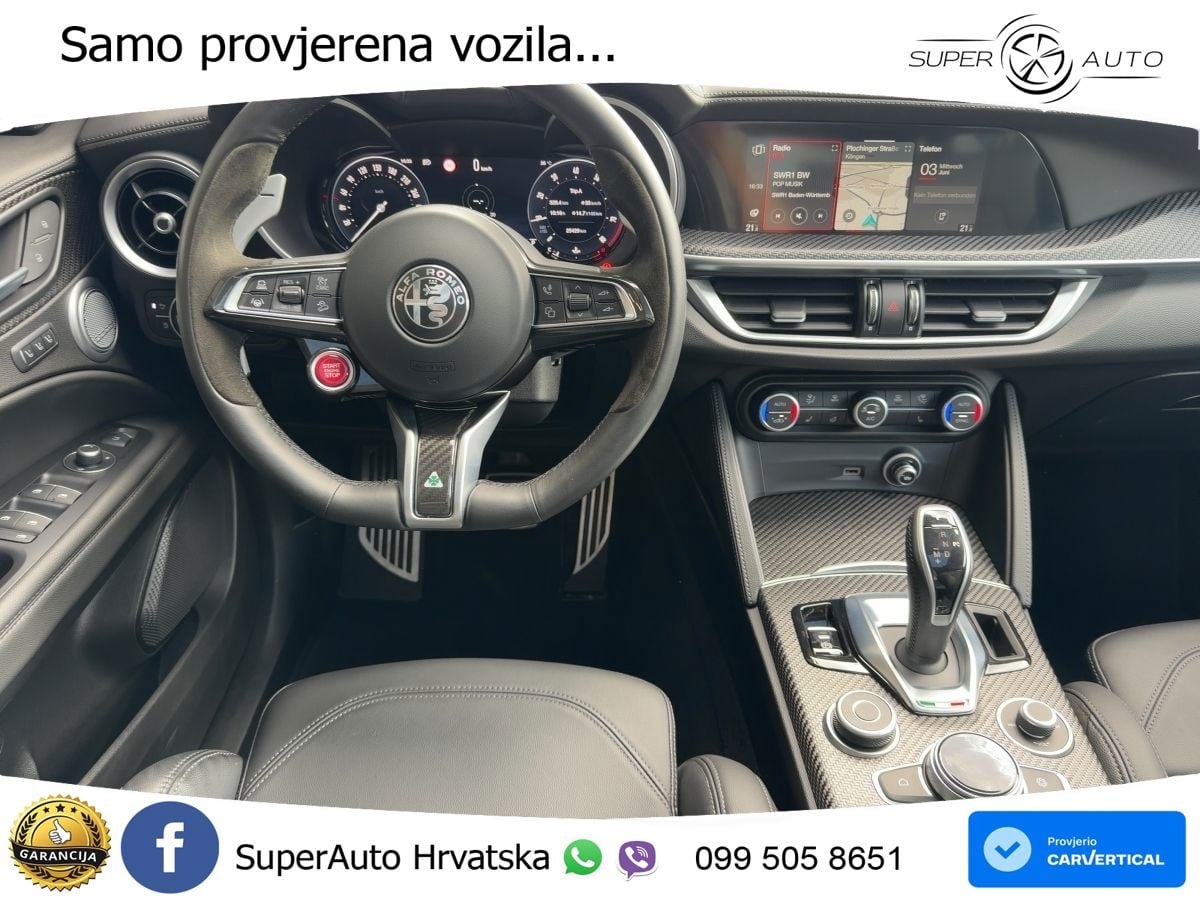 Alfa Romeo Stelvio Quadrifoglio 2.9 V6 Bi-Turbo (520 KS) Q4 Automatic LED+GR SJED+ACC