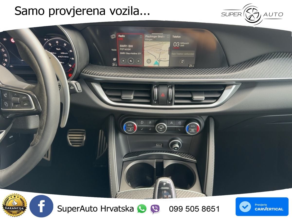 Alfa Romeo Stelvio Quadrifoglio 2.9 V6 Bi-Turbo (520 KS) Q4 Automatic LED+GR SJED+ACC