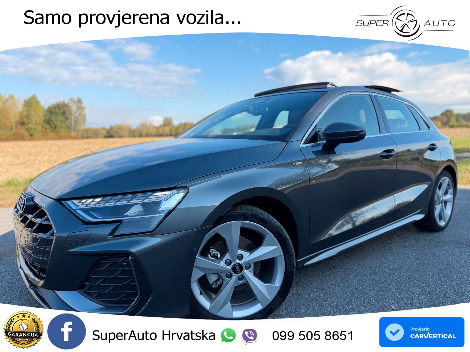 Audi A3 35 TFSI (150 KS) S tronic S line ACC+GR SJED+360+PANO