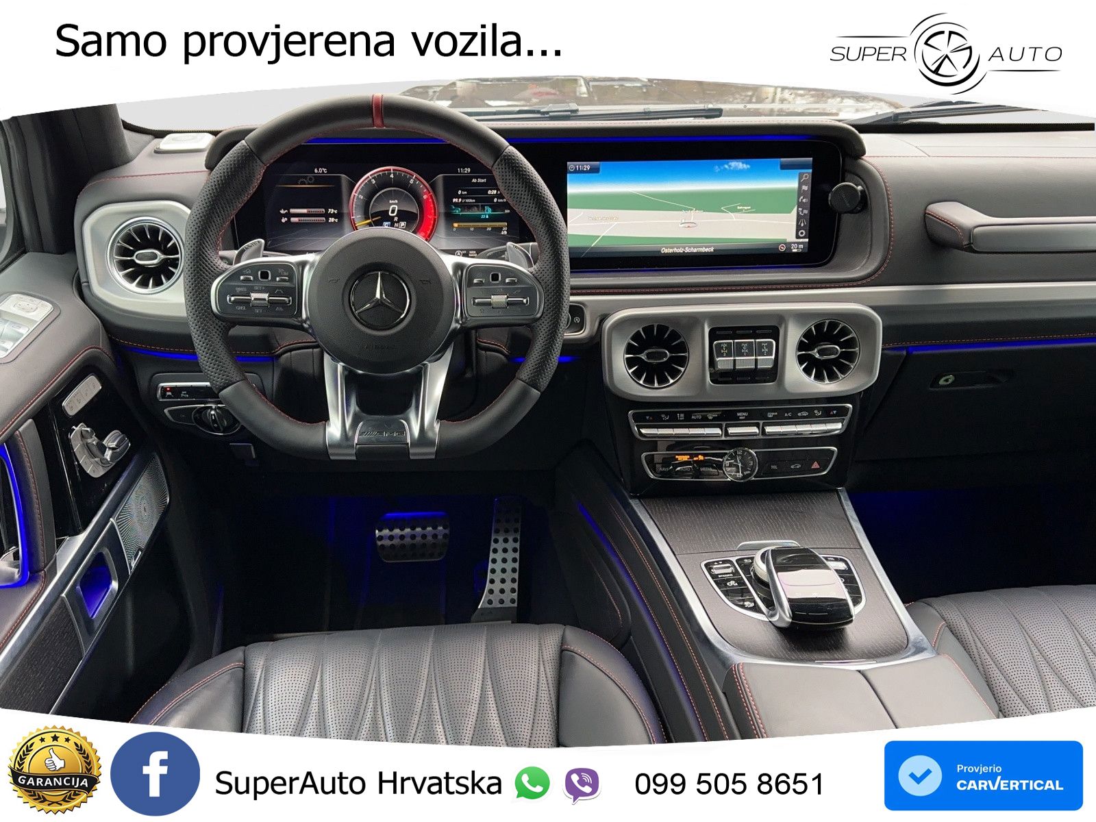 Mercedes G 500 Long V8 (422 KS) 4MATIC 9G-TRONIC Brabus ZRAČNI+ACC+GR SJED+360+PANO