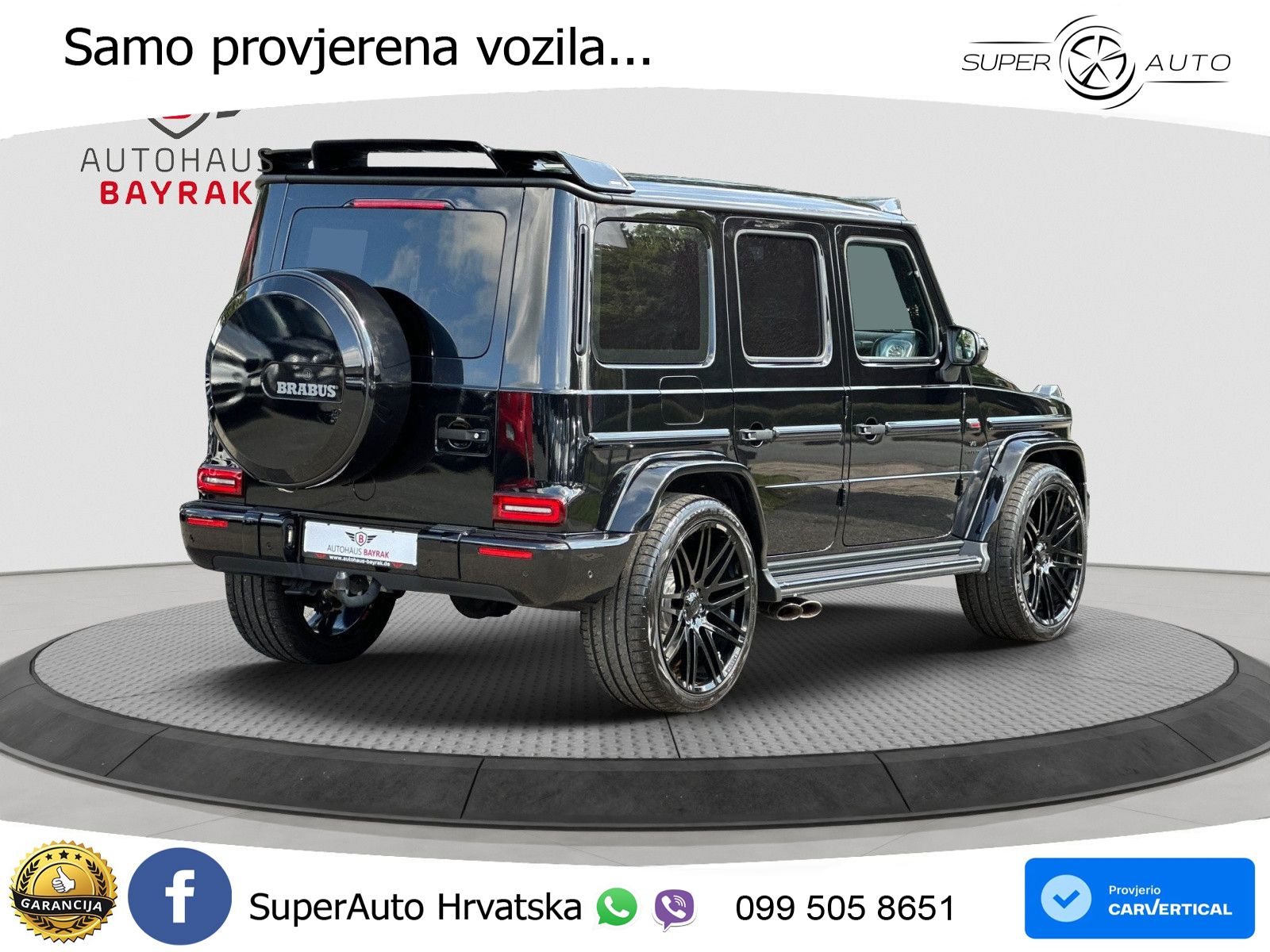 Mercedes G 500 Long V8 (422 KS) 4MATIC 9G-TRONIC Brabus ZRAČNI+ACC+GR SJED+360+PANO