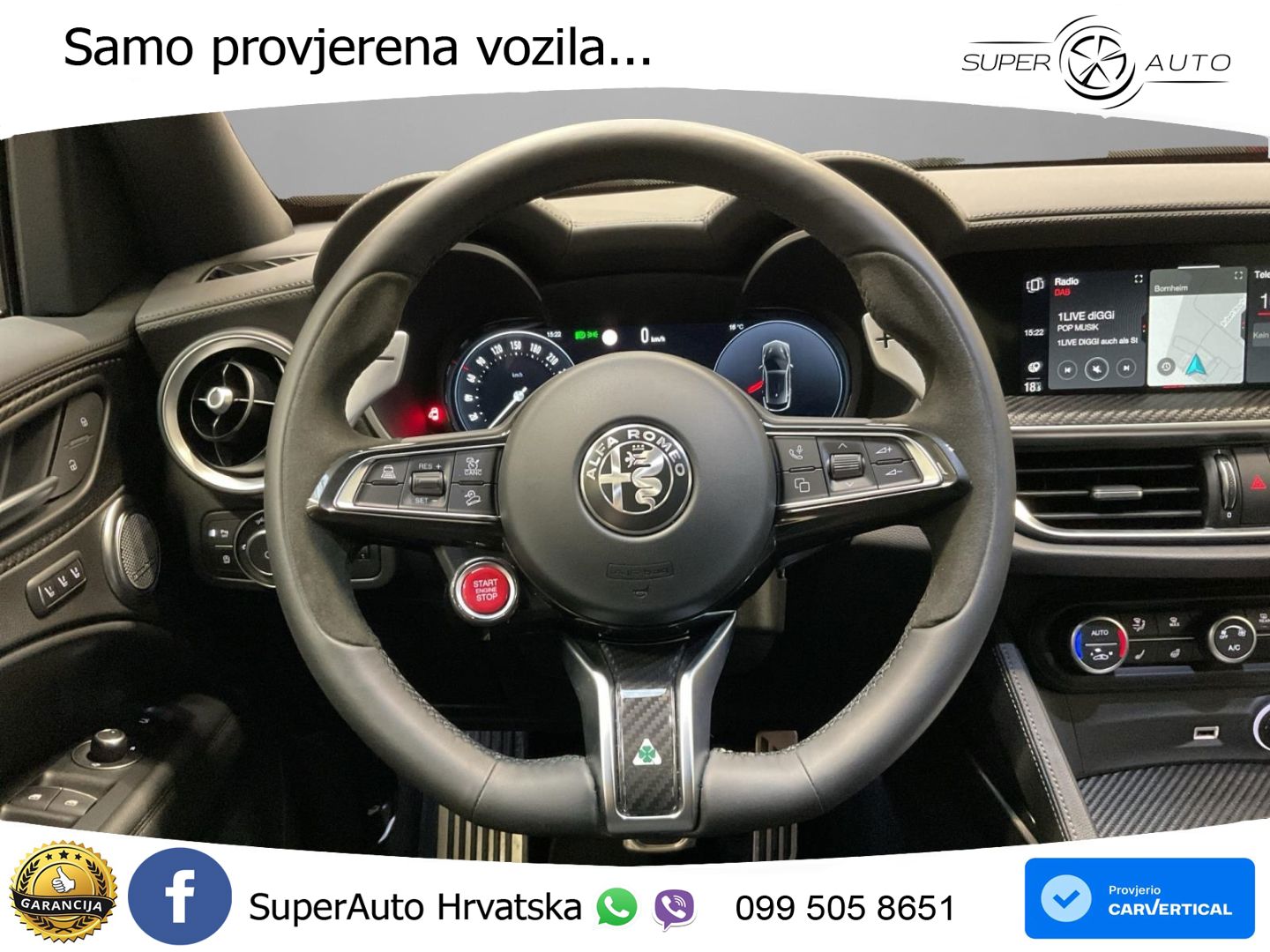 Alfa Romeo Stelvio Quadrifoglio 2.9 V6 Bi-Turbo (520 KS) Q4 Automatic LED+GR SJED+ACC